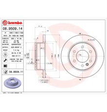 Гальмівний диск Brembo 08.9509.11