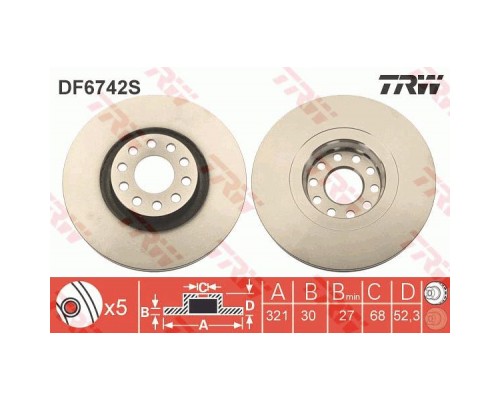 Гальмівний диск TRW DF6742S