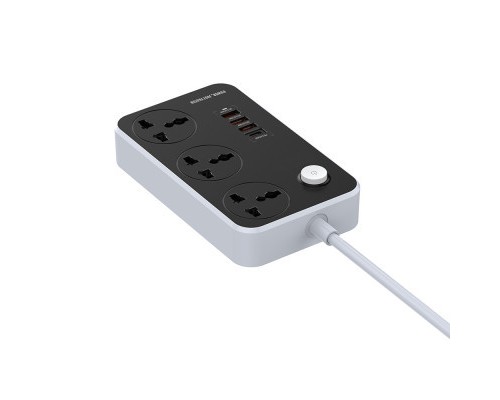 Мережевий фільтр живлення ColorWay CW-CHU34PDB, 3 розетки/4USB Black 2M (CW-CHU34PDB)