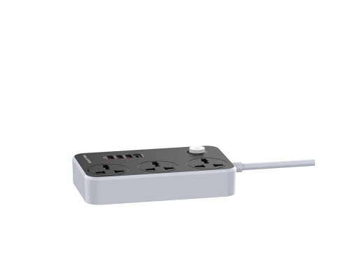 Мережевий фільтр живлення ColorWay CW-CHU34PDB, 3 розетки/4USB Black 2M (CW-CHU34PDB)
