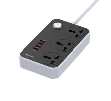 Мережевий фільтр живлення ColorWay CW-CHU34PDB, 3 розетки/4USB Black 2M (CW-CHU34PDB)