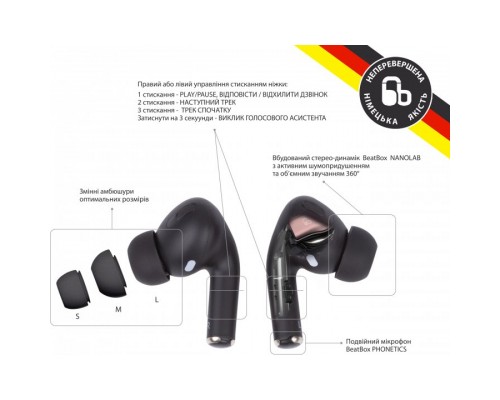 Навушники BeatBox PODS PRO 1 Wireless charging black (bbppro1wcb)