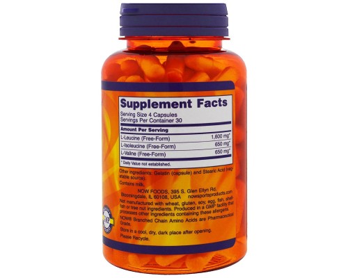 Амінокислота Now Foods Комплекс Амінокислот з Розгалуженими Ланцюгами, Branched Cha (NOW-00053) 