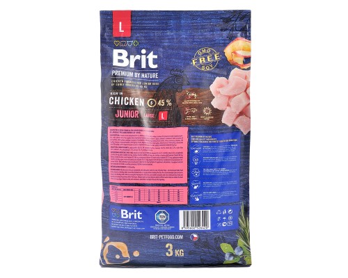 Сухий корм для собак Brit Premium Dog Junior L 3 кг (8595602526420)