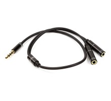 Перехідник 3.5 mm (M) - 2x3.5 mm (F), 4 pin, 0.2 m PowerPlant (CA913206)