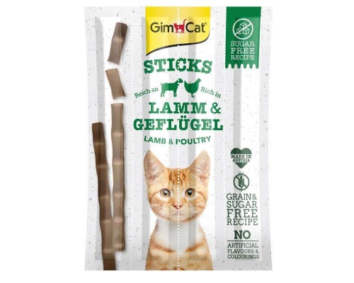 Ласощі для котів GimCat М'ясні палички ягня, курка 4 шт (4002064420523/4002064420820)