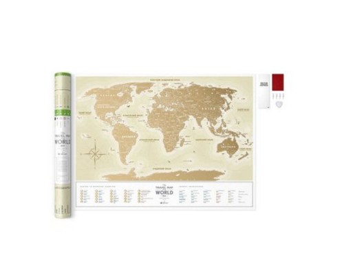Скретч карта 1DEA.me Travel Map Gold World українська (13001)