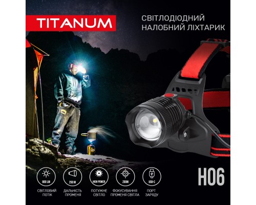 Ліхтар TITANUM 800Lm 6500K (TLF-H06)