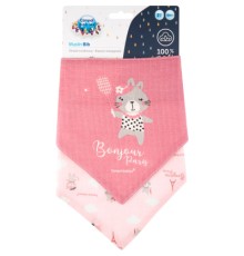 Слинявчик Canpol babies Bonjour Paris 2 шт Рожевий (26/900_pin)