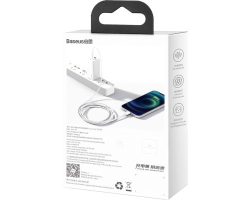 Дата кабель USB-C to Lightning 1.0m 20W Superior Series White Baseus (CATLYS-A02)