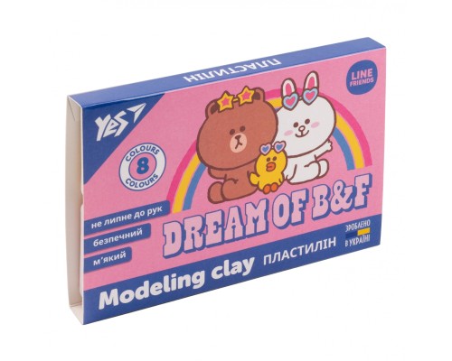 Пластилін Yes Line Friends 8 кольорів 160 г (540631)