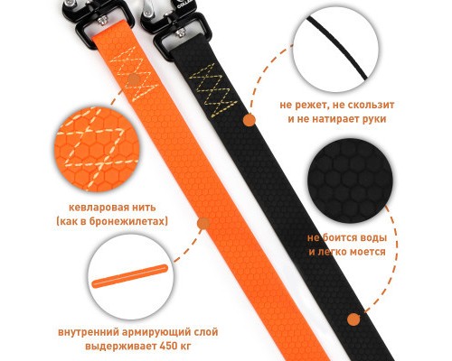 Повідок для собак Evolutor 210 см 25 мм чорний (42121)
