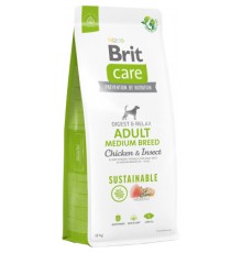 Сухий корм для собак Brit Care Dog Sustainable Adult Medium Breed з куркою та комахами 12 кг (8595602558681)