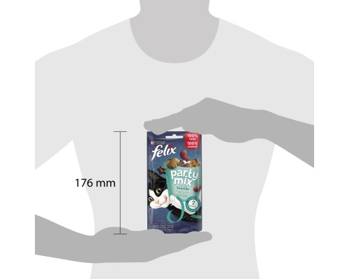 Ласощі для котів Purina Felix Party Mix Океанічний Мікс зі смаком лосося та форелі 60 г (7613287631435)