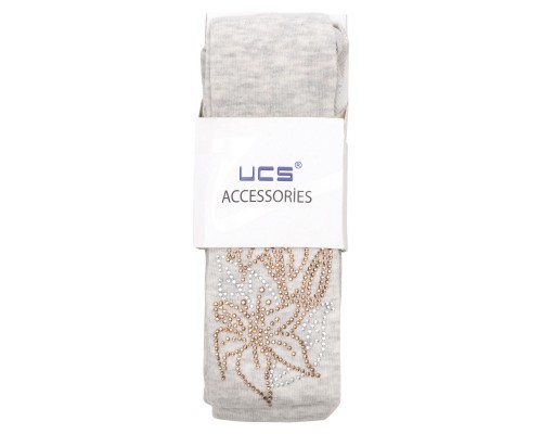 Колготки дитячі UCS Socks з квіткою зі страз (M0C0302-1041-7G-gray)