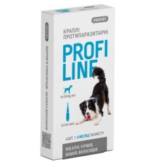 Краплі для тварин ProVET Profiline інсектоакарицид для собак 10-20 кг 4/2 мл (4823082431038)