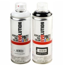 Фарба-аерозоль Pintyplus на водній основі Evolution Ral 9004 Біла, матова 400 мл (8429576184808)
