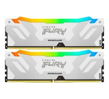 Модуль пам'яті для комп'ютера DDR5 64GB (2x32GB) 6400 MHz Renegade RGB White XMP Kingston Fury (ex.HyperX) (KF564C32RWAK2-64)
