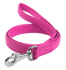 Повідок для собак WAUDOG Glamour шкіряний S рожевий (33737)