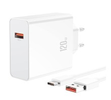 Зарядний пристрій XO L128 120W with cable Type-C white (XO-L128-WH)