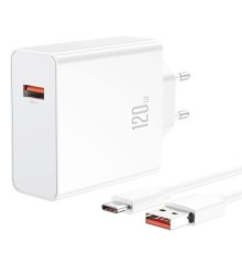 Зарядний пристрій XO L128 120W with cable Type-C white (XO-L128-WH)