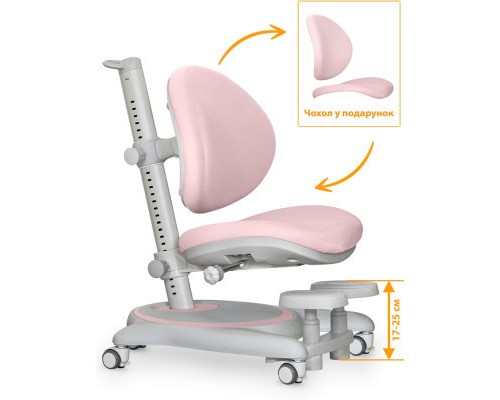 Дитяче крісло Mealux Ortoback Base Pink (Y-508 KP Base)