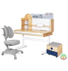 Парта з кріслом Mealux Timberdesk L (парта + крісло + тумба) (BD-690 L+ box BD 920-2 BL+Y-115 G)