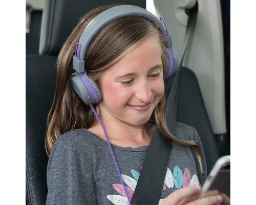 Навушники Jlab JBuddies Studio Kids Wired Graphite/Violet (IEUHJKSTUDIORGRYPRP6)
