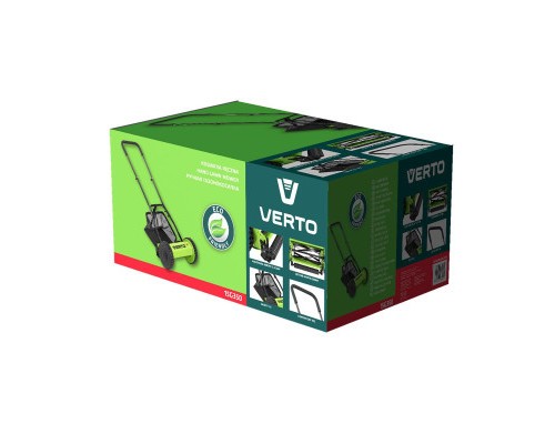 Газонокосарка Verto механічна, 30см. 16л, 12-45мм, 7кг (15G350)