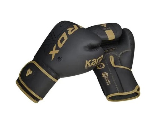 Боксерські рукавички RDX F6 Kara Matte Golden 16 унцій (BGR-F6MGL-16OZ)