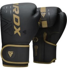 Боксерські рукавички RDX F6 Kara Matte Golden 16 унцій (BGR-F6MGL-16OZ)