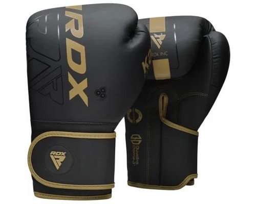 Боксерські рукавички RDX F6 Kara Matte Golden 16 унцій (BGR-F6MGL-16OZ)