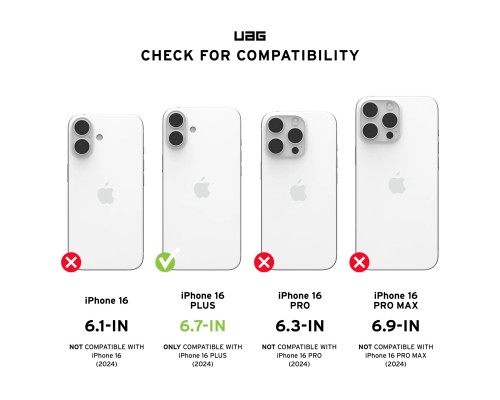 Чохол до мобільного телефона UAG iPhone 16 Plus Essential Armor Magsafe Black (114447114040)