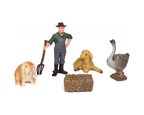 Фігурка Kids Team набір Ферма фермер, гуска, кролик, ягня, гуска, ягня (Q9899-T7_4)