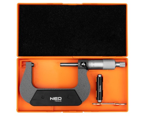 Мікрометр Neo Tools з верн'єром 50-75 мм, ±0.01 мм/м (75-022)
