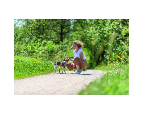 Шлея для собак Trixie Premium Трекінгова M-L 62-74 см 25 мм Рожево-сіра (4053032678927)