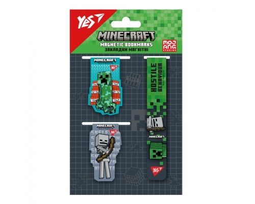 Закладки для книг Yes магнітні Minecraft 3 шт (708347)