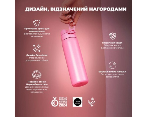 Пляшка для води ION8 OneTouch Vacuum Insulated 500 мл Rose Bloom (I8TS500ROSEB)