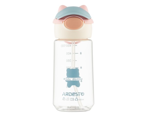 Пляшка для води Ardesto Bear 550мл рожевий (AR2255BB)