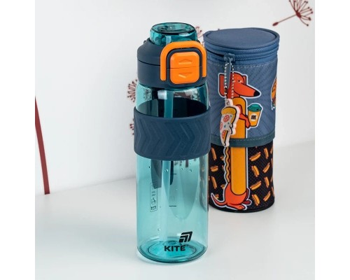 Поїльник-непроливайка Kite 800 мл, блакитно-помаранчева (K25-1234-3)