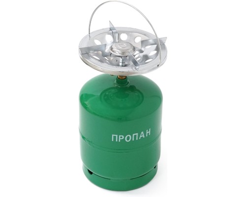 Побутовий газовий балон Voltronic GL-7.2 3кг (7,2л) + пальник 20354 Green (GB/GL-7.2G)