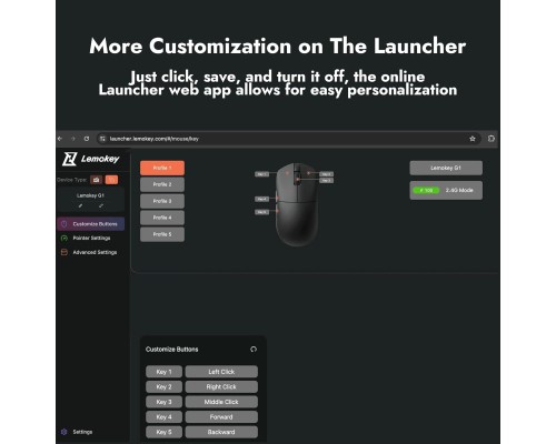 Мишка Lemokey G1 USB-A/USB-C/Wireless 8K Black (G1-A1)