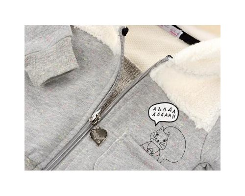 Кофта дитяча Haknur на блискавки з хутряним капюшоном (6943-80G-gray)