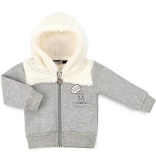 Кофта дитяча Haknur на блискавки з хутряним капюшоном (6943-80G-gray)