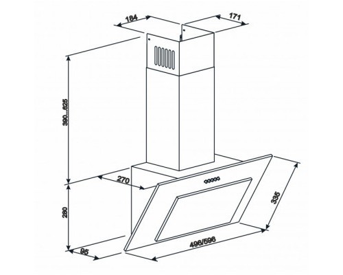 Витяжка кухонна Eleyus VERTICAL 700 50 BG (VERTICAL70050BG)