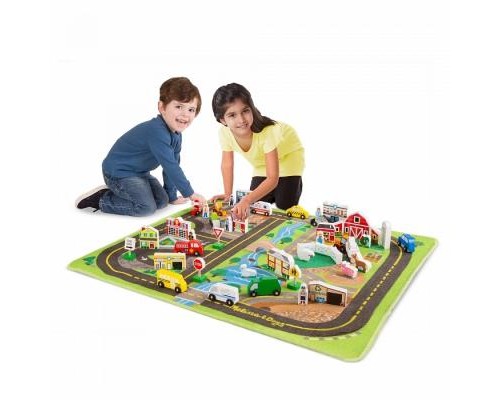 Дитячий килимок Melissa&Doug Дорожній килимок / дерев'яні іграшки (MD5195) Дитячий килимок Melissa&Doug Дорожній килимок / дерев'яні іграшки (MD5195)