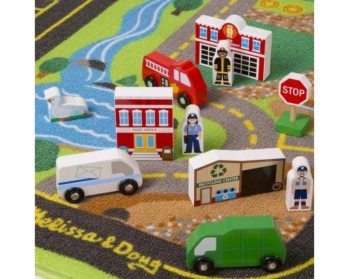 Дитячий килимок Melissa&Doug Дорожній килимок / дерев'яні іграшки (MD5195) Дитячий килимок Melissa&Doug Дорожній килимок / дерев'яні іграшки (MD5195)