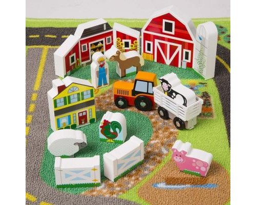 Дитячий килимок Melissa&Doug Дорожній килимок / дерев'яні іграшки (MD5195) Дитячий килимок Melissa&Doug Дорожній килимок / дерев'яні іграшки (MD5195)