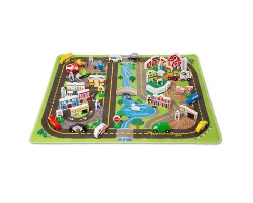 Дитячий килимок Melissa&Doug Дорожній килимок / дерев'яні іграшки (MD5195) Дитячий килимок Melissa&Doug Дорожній килимок / дерев'яні іграшки (MD5195)