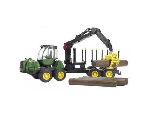 Спецтехніка Bruder Трактор з системою захоплення John Deere з причепом і колода (02133)